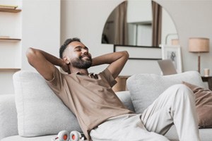 a patient relaxing at home