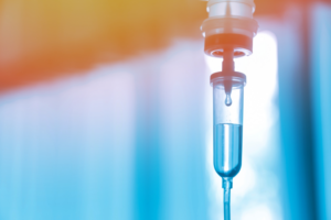 a closeup of an IV drip